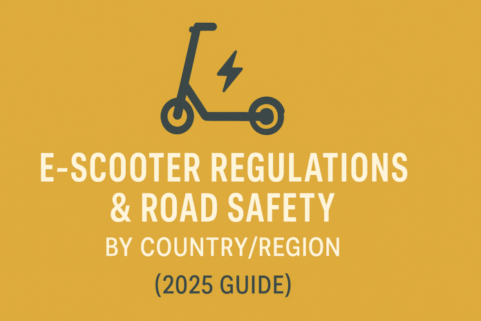 E-Scooter Regulations & Road Safety by Country/Region (2025 Guide)