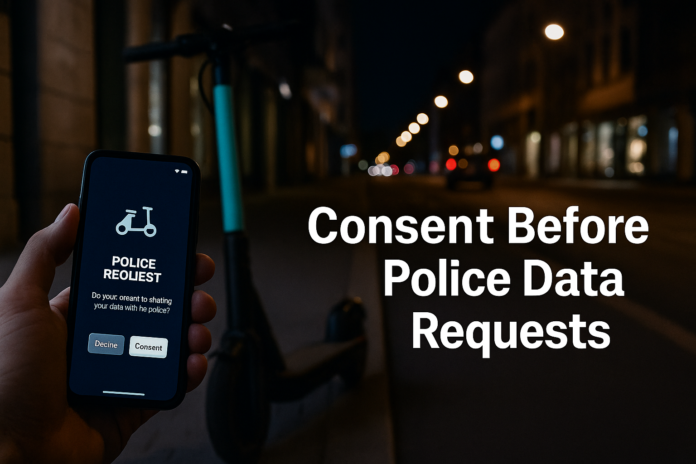 Japan e-scooter user consent police data