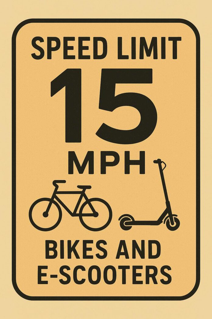 Arizona 15 mph speed limit for bicycles and electric scooters