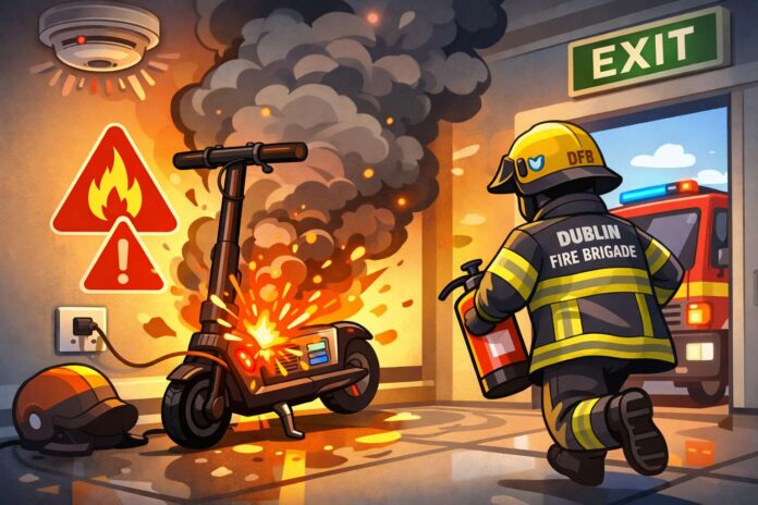 Dublin Fire Brigade e-scooter fire warning