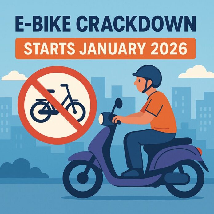 e-bike crackdown January 2026