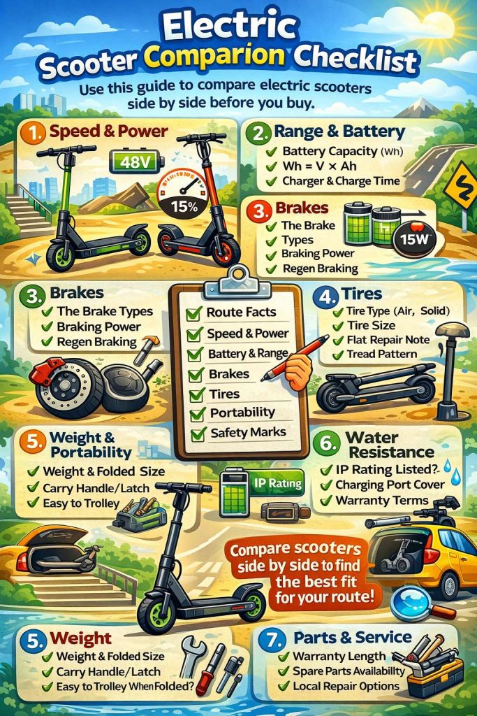 compare electric scooters diagram