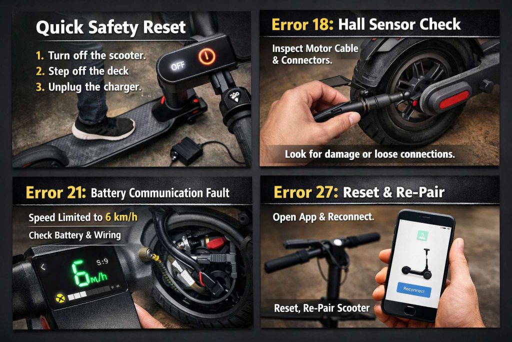 Fix Error 18, 21 and 27 on Xiaomi scooters