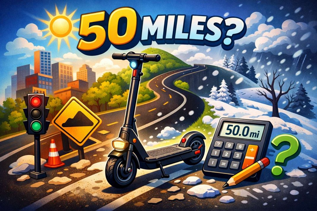 how to read 50 mile electric scooter range claims