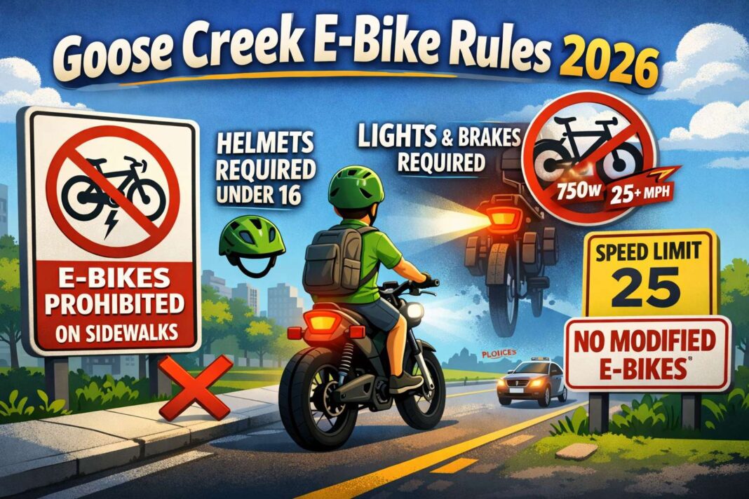 Goose Creek e-bike law 2026