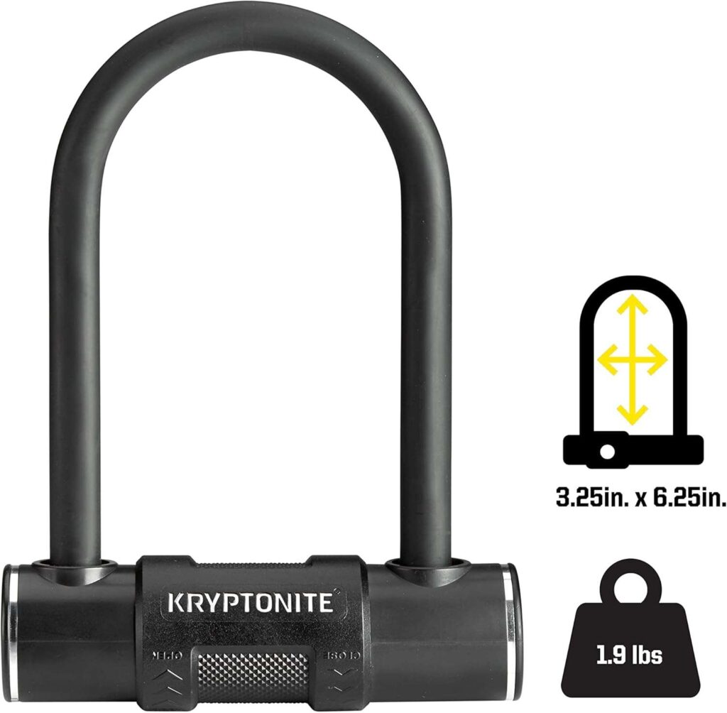 Kryptonite Bike U-Lock with Braided Steel Cable dimensions