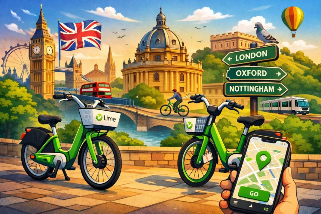 Lime e-bikes UK cities
