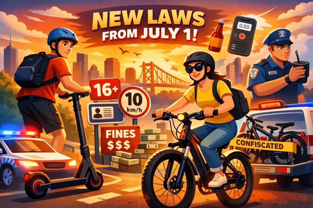 Queensland e-bike and e-scooter laws July 1