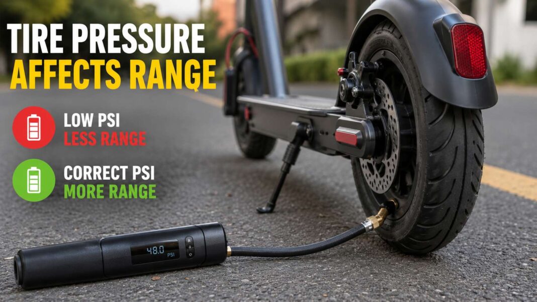 How tire pressure changes scooter range