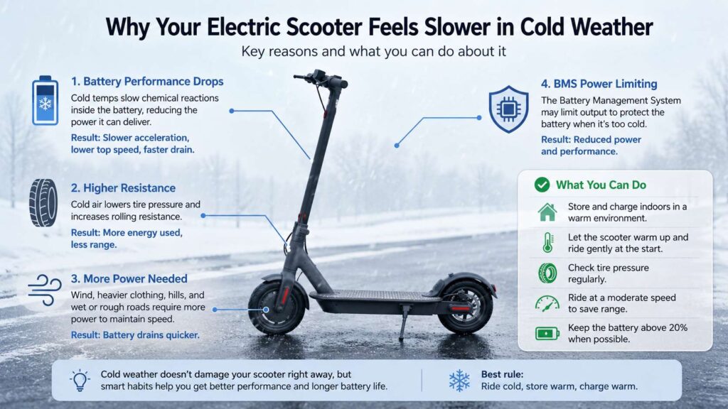 Why your scooter feels slower in cold weather diagram