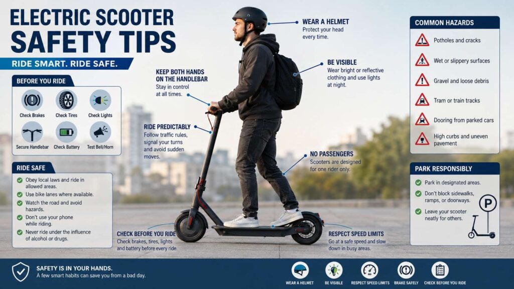 electric scooter safety tips diagram