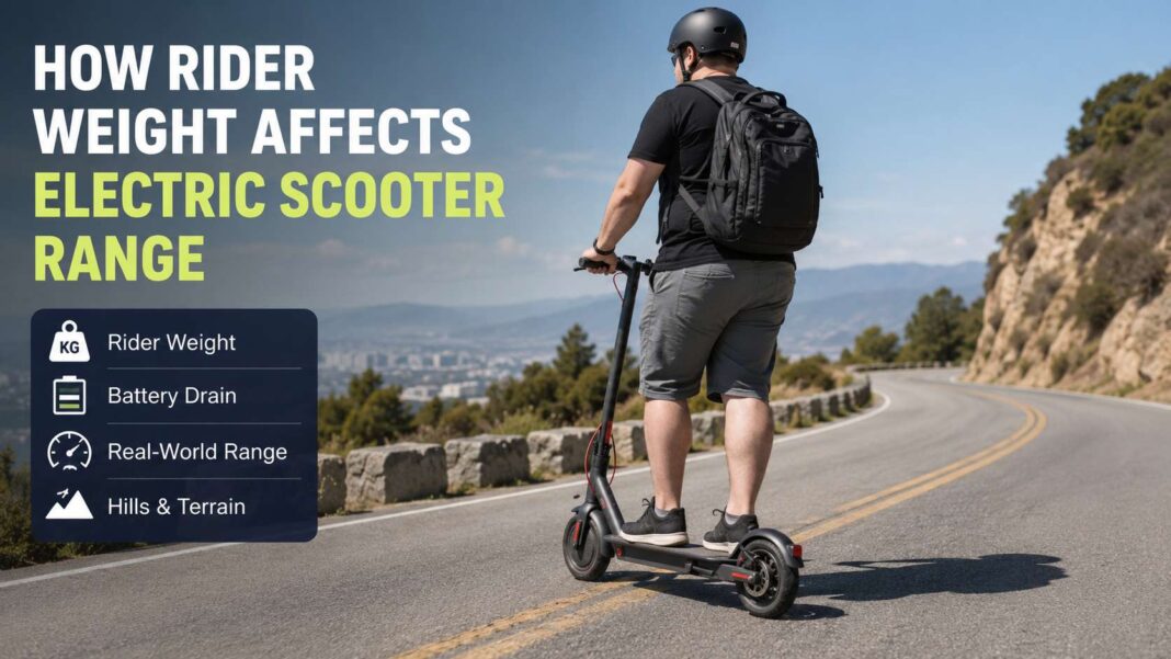 rider weight electric scooter range